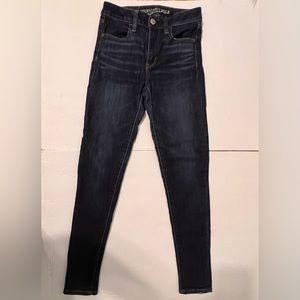 American Eagle Super Super Stretch X Hi Rise Jeggings Dark Wash Size 2